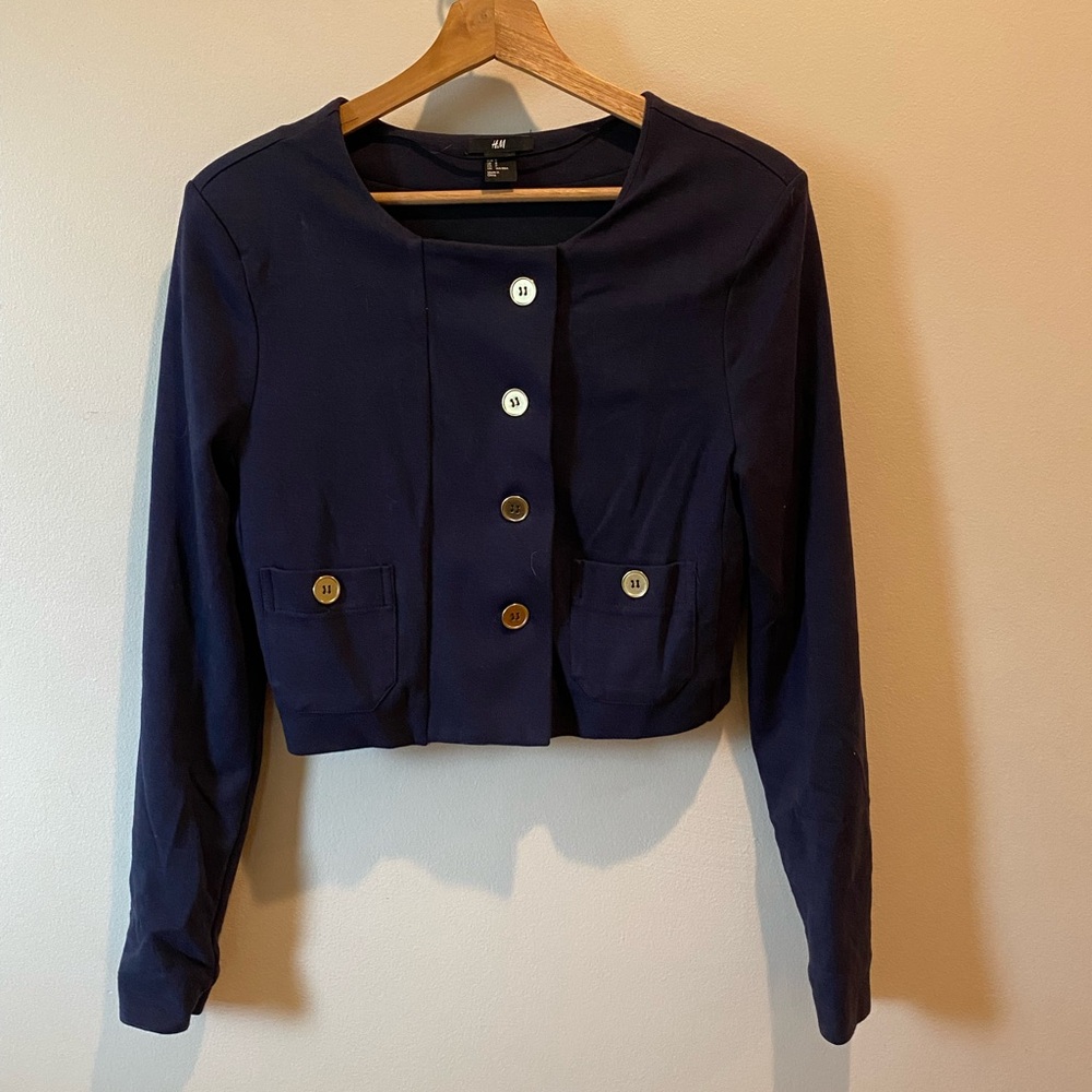 H&M Blue Blazer Classic Suit Jacket